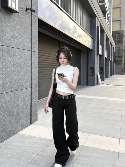 自訂款⊹微立領斜切側開衩軟綿背心13
