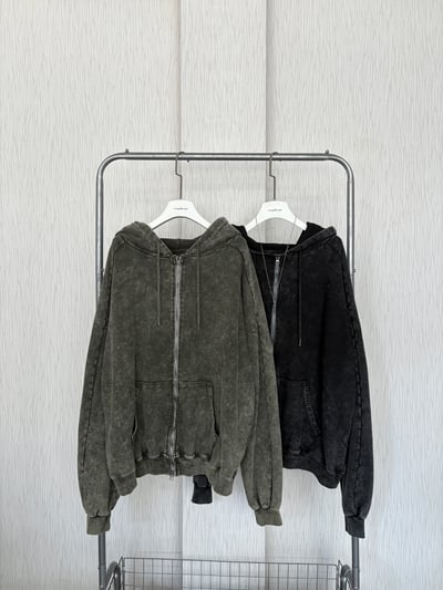 正韓🇰🇷酷帥水洗色連帽寬鬆棉外套5