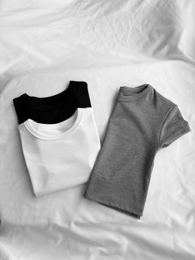 訂製款⊹素面高圓領貼身軟Q短版短袖上衣5