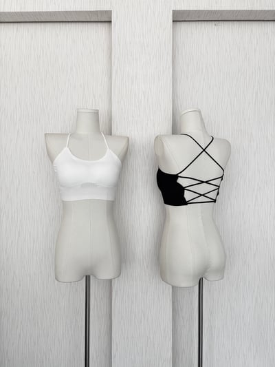 超好穿.ᐟ.ᐟ直坑紋後交叉冰絲罩杯背心4