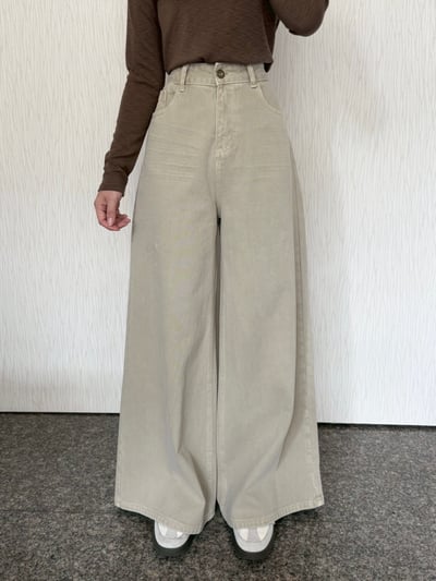 超模褲-復古A字牛仔大寬褲7