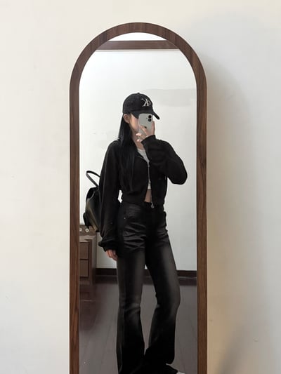 【限量現貨】Y2K刷白假摺感中低腰牛仔喇叭褲9