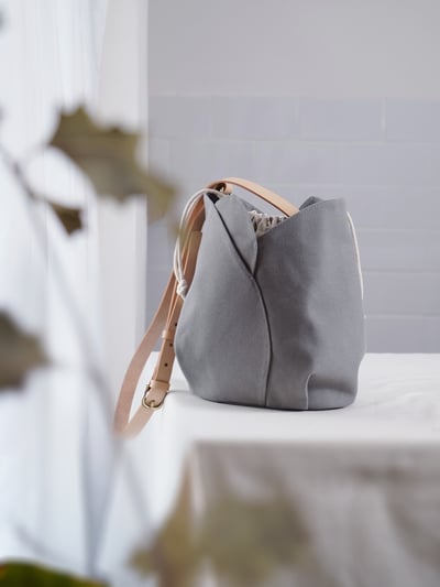 DIY材料包： 鬱金香 皮革帆布肩背包10