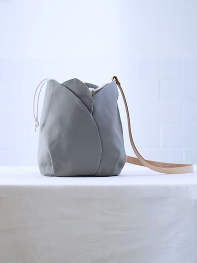 DIY材料包： 鬱金香 皮革帆布肩背包8