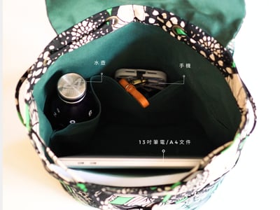 三用後背包 - 花布款6