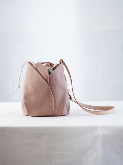 DIY材料包： 鬱金香 皮革帆布肩背包6