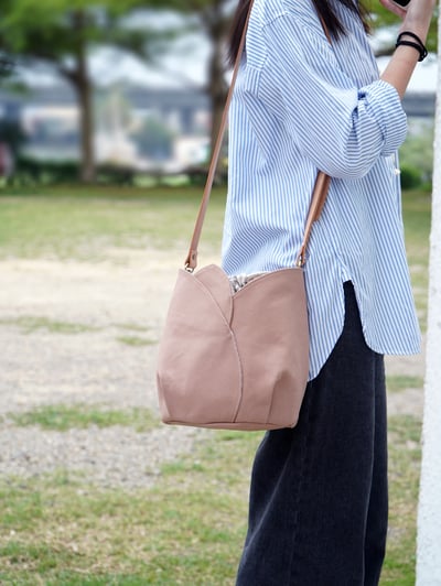 DIY材料包： 鬱金香 皮革帆布肩背包20