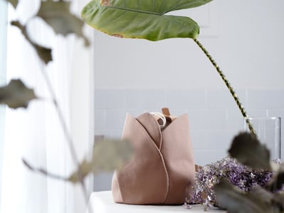 DIY材料包： 鬱金香 皮革帆布肩背包13