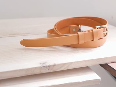 義大利植鞣皮革2段式背帶2