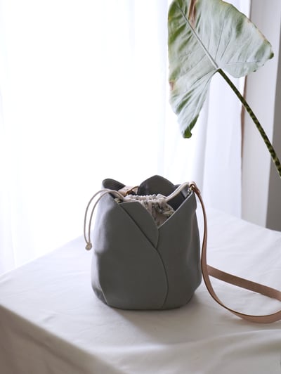 DIY材料包： 鬱金香 皮革帆布肩背包9