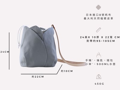 DIY材料包： 鬱金香 皮革帆布肩背包2