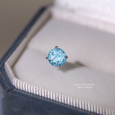 s999純銀爆閃煙花切彩鋯石耳釘8