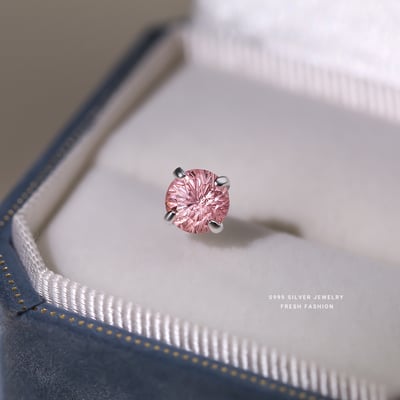 s999純銀爆閃煙花切彩鋯石耳釘9