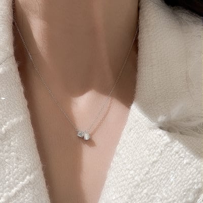 圓形水滴莫桑鑽吊墜項鏈4