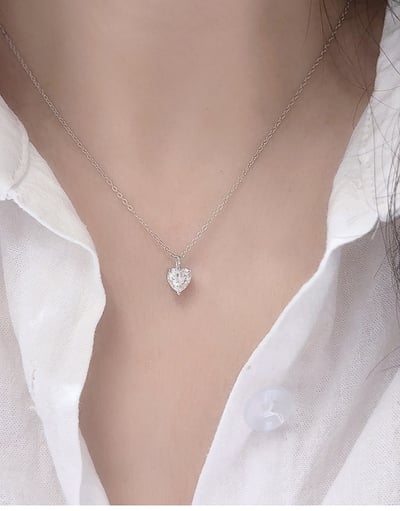 S925純銀長方形簡約莫桑鑽項鏈9