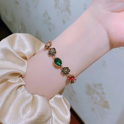 古N 復古櫻花寶石手鍊1