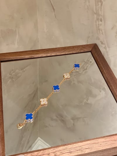 梵N五花間隔纘四葉草手鏈系列(玫瑰金色)2