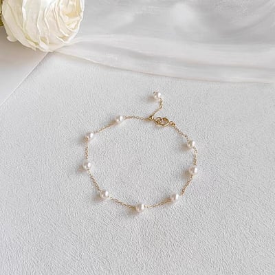 925純銀飾品滿天星珍珠手鏈女 跨境輕奢高級感手飾春夏不掉色手串1