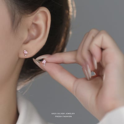 S925純銀多巴胺彩色鋯石星星耳釘4