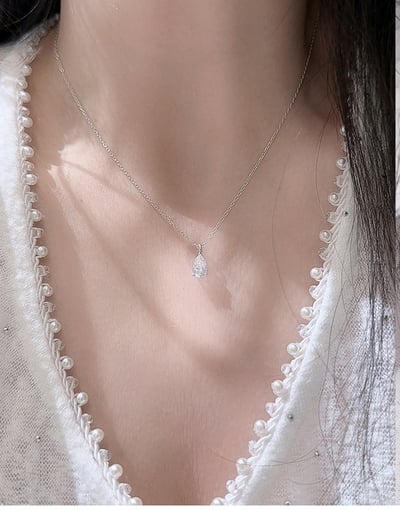 S925純銀長方形簡約莫桑鑽項鏈8