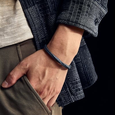 莫比烏斯環手鐲男個性復古黑金小眾百搭開口鐲子2