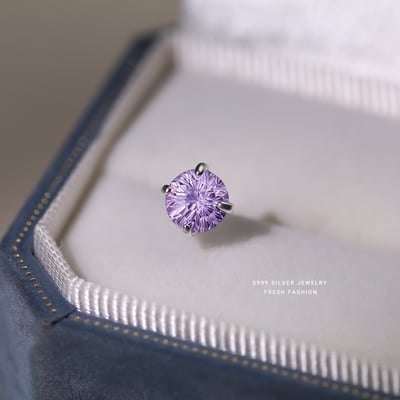 s999純銀爆閃煙花切彩鋯石耳釘11