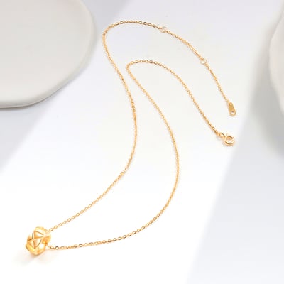 S925銀小金珠吊墜菱格項鏈6
