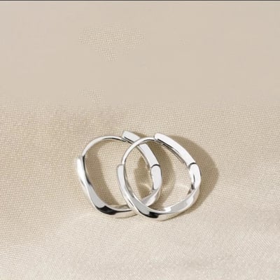 999純銀環形莫比烏斯耳環女漂亮新款輕奢高級感耳扣飾品純銀耳飾3