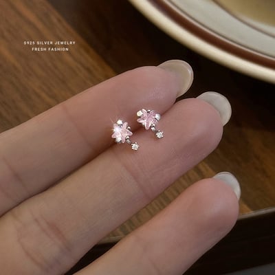S925純銀多巴胺彩色鋯石星星耳釘3