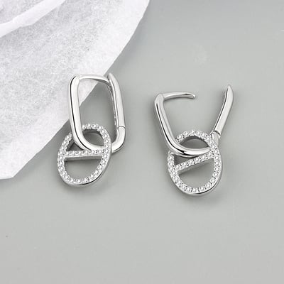 鑲鑽豬鼻子耳環4