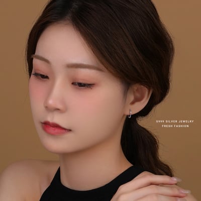 s999純銀彩色鋯石簡約耳環女耳扣4