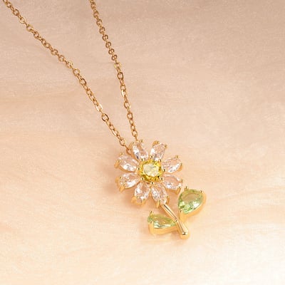 S925銀花朵輕奢氣質鋯石鎖骨鏈3