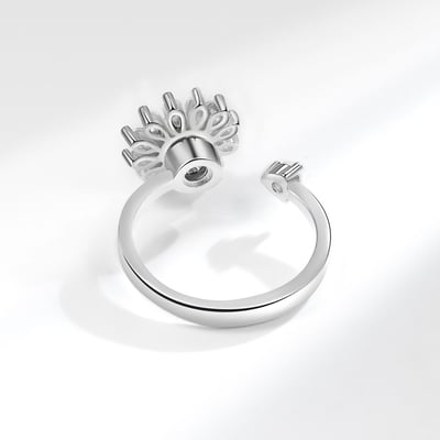 S925銀太陽花旋轉戒指5