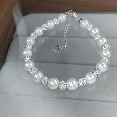 925純銀飾品閃鉆珍珠手鏈女 春夏跨境高級感首飾輕奢百搭氣質手飾5