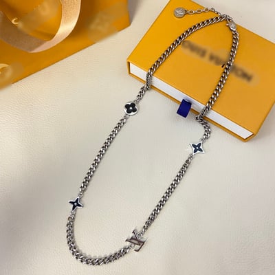路N琺瑯尖圓花字母項鏈2