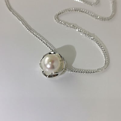 S925純銀法式復古淡水珍珠項鏈女小眾高級感鎖骨鏈輕奢幾何項飾品3