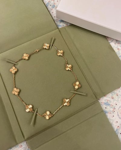 梵N十花四葉草項鏈系列(玫瑰金)1