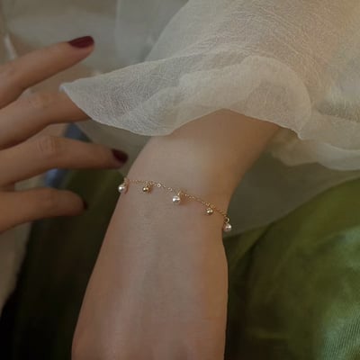 s925純銀滿天星珍珠流蘇手鏈手串女法式ins小眾設計高級感手飾4