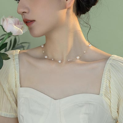 925純銀飾品滿天星珍珠項鍊設計款女 春夏高級感鎖骨鏈不掉色輕奢3