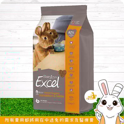 伯爵 Burgess Excel 室內成兔 蒲公英+蕁麻1