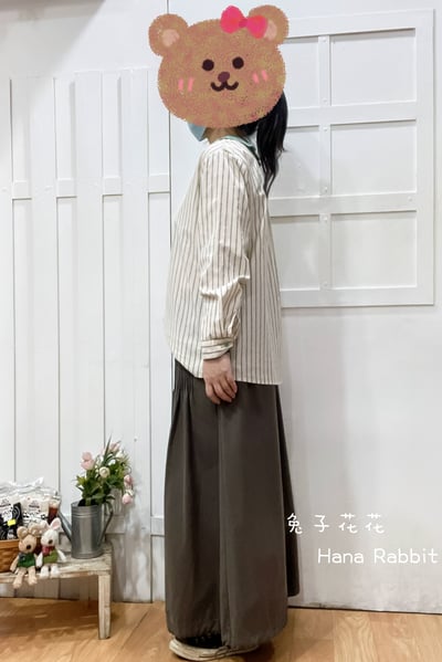 森系甜美小翻領條紋開襟衫 143572