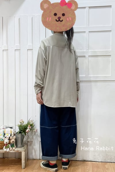 日系簡約半開襟棉麻上衣 141363