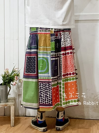 森系亮彩文藝造型裙 123023