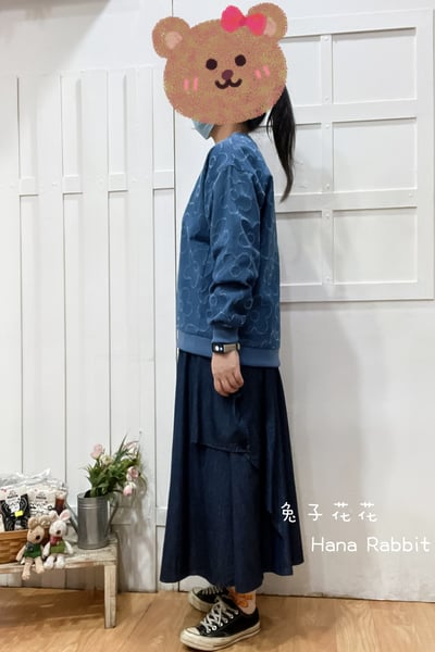 日系原單滿版緹花牛仔上衣(淺) 156612