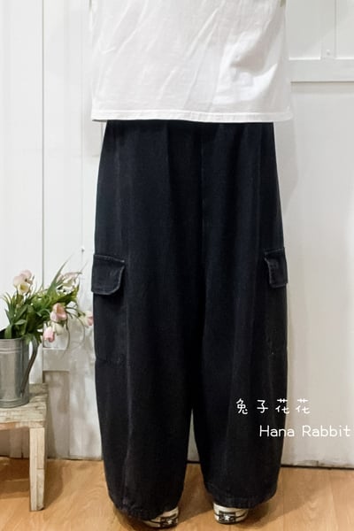 WE家丹寧闊腿工裝褲(黑) 166393