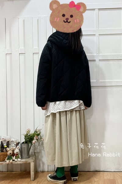 經典格壓紋連帽鋪棉外套 312193