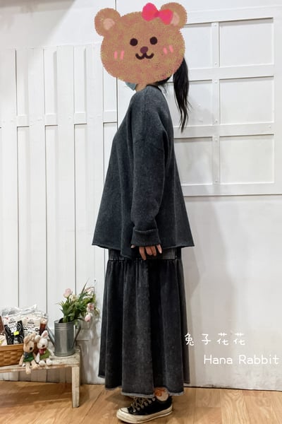 日系親膚捲邊領針織毛衣(深灰) 311172