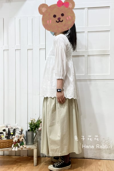 森系不敗款緹花開襟上衣(白) 176282