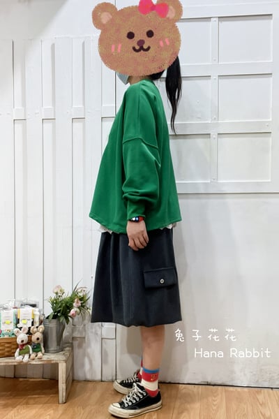 新色到❤❤WE家厭世女印花毛圈棉上衣(綠) 159502