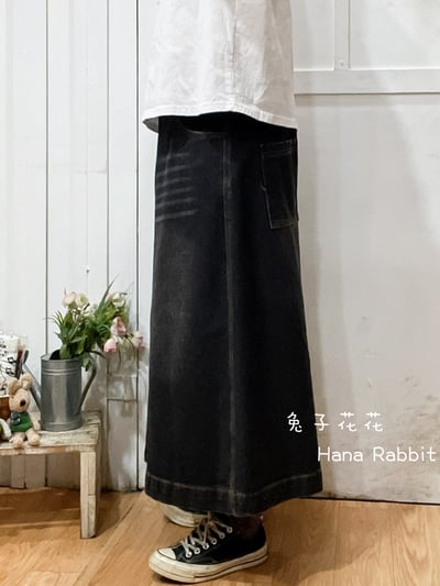 WE家彩繩丹寧闊腿寛褲裙 156032